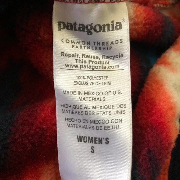 Patagonia Women Synchilla Snap T Fleece Pullover Aztec Wild Desert Print Top S - Picture 8 of 10